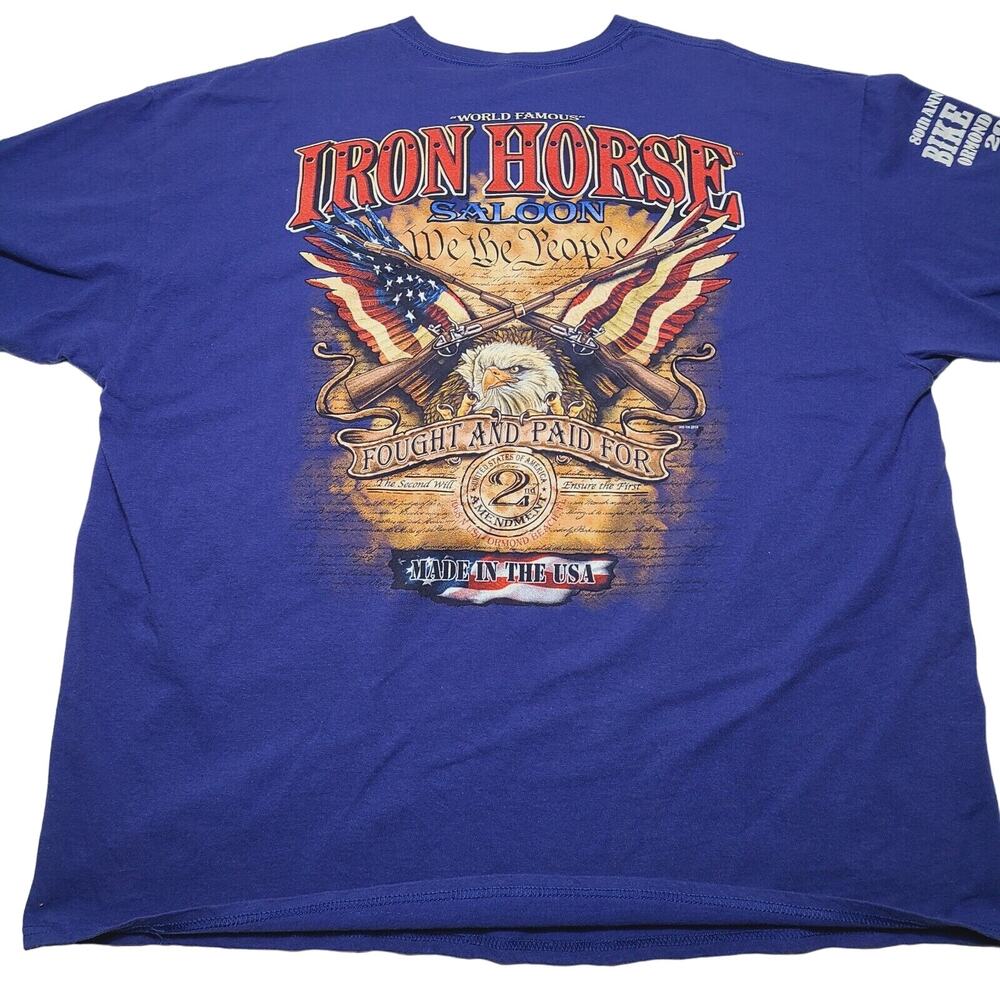 Iron Horse Saloon T-Shirt Men's 2XL Blue Ormond Beach Florida America Eagle